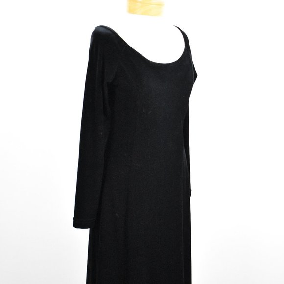 Vintage  Moda Intl Black Velvet Long Dress - Picture 5 of 5